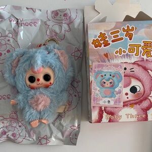 Baby Three Blue and Pink Stuffed Animal